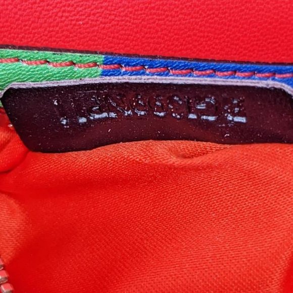 SOLD Valentino Foldover Large Rockstud Wristlet Rainbow 1973 Leather Clutch - Picture 8 of 8